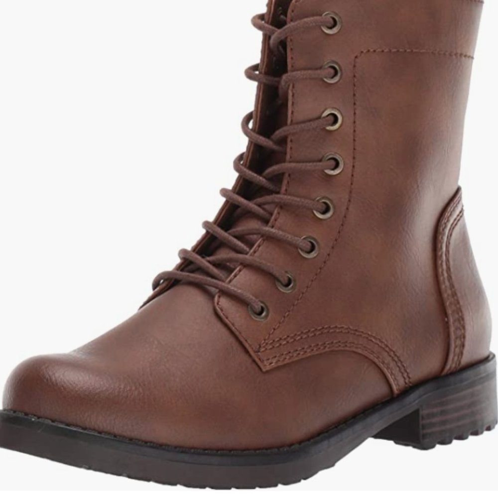 NEW Amazon Essentials Womens Lace Up Combat Boot Sz 11 brown